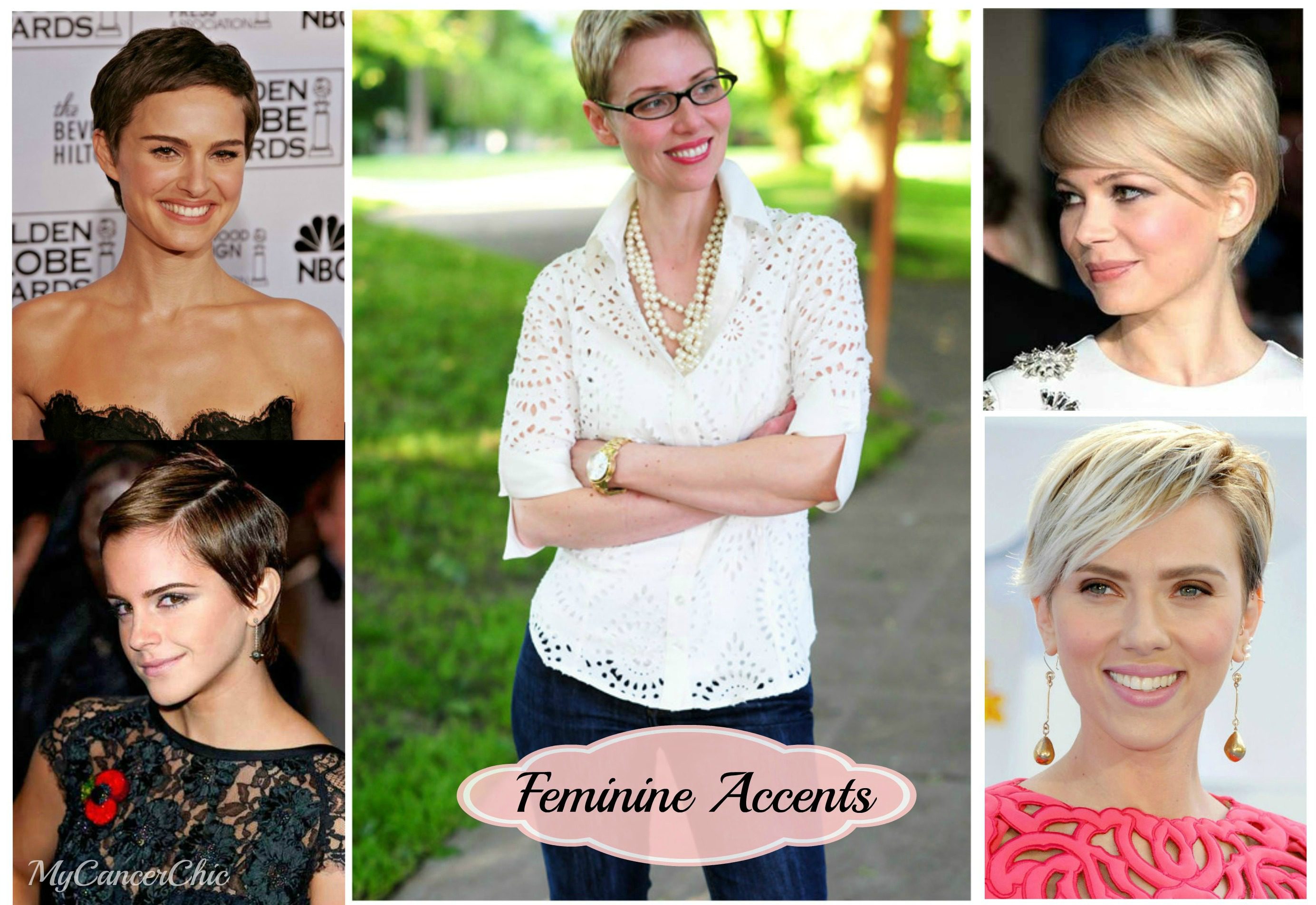 Dressing for Short Hair Feminine Accents